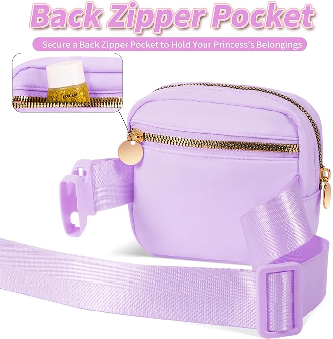 Mini Belt Bag Fanny Pack with Initials Letter Patch Small Crossbody Bags Cute Stuff Birthday Gifts for Teenager Girls Trendy Stuff for Teens - D,Lavender