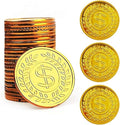TCOTBE Pirate Gold Coins Plastic Set of 100,Play Gold Treasure Coins for Play Favor Party Supplies, Pirate Party, Treasure Hunt Game and Party Favors