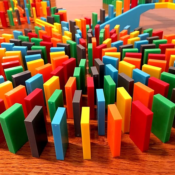 Bulk Dominoes Pro-Domino Kit | Dominoes Set, STEM STEAM Small Toys, Family Games for Kids, Kids Toys and Games, Building, Toppling, Chain Reaction Sets (Power)