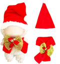 17cm Doll Clothes Set, 2-Piece Christmas Costume Clothes for Dolls Accessories Suit, Father Christmas Hat & Scarf Dress Up Outfit Compatible for Dolls 15cm /17cm, for Girls(No Doll)