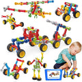 Stem Building Blocks Set - 167 Pcs With Wheels - Ideal for 5 Year Old Boys and Girls - Educational and Creative Building Games