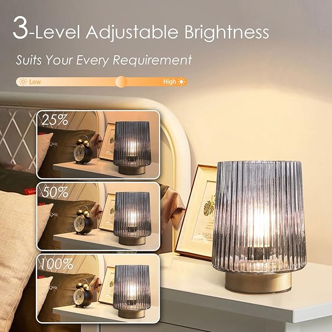 Battery Operated Lamp with Remote Control, Cordless Table Lamps for Home Decor, Portable Dimmable Brightness Small Lamp with Timer for Room Decorative Corner Bedroom (Lavender Purple)
