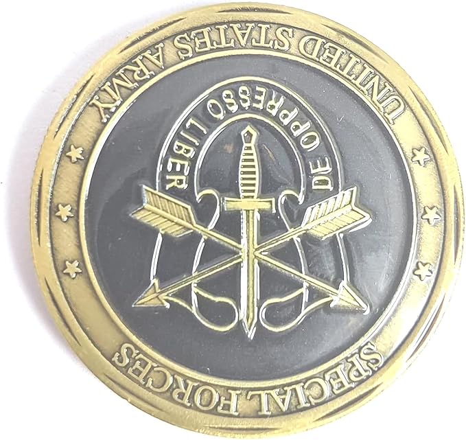 Military Challenge Coin USA Army Special Forces - Green Beret Faithful & True Valor Military Gift for Soldiers & Veterans - Disabled Veteran Owned Business - Army Prayer
