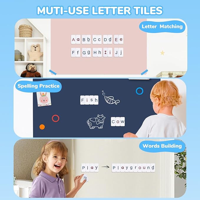 Classroom Magnetic Letter Tiles for Phonics and Spelling-JoyCat 234 Foam Alphabet Tiles Magnetic Letters with Double-Side Magnet Board and Compartment Storage Case