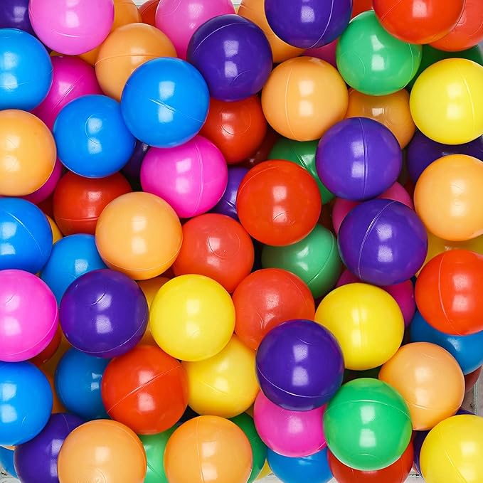Vanland Ball Pit Balls for Baby and Toddler Phthalate Free BPA Free Crush Proof Plastic - Multicolored Pit Balls in Reusable Play Toys for Kids with Storage Bag