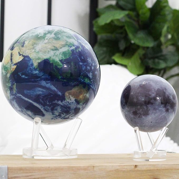 MOVA Moon Globe 6” | Rotating Lunar Globe Powered by Light | No Batteries Needed | Unique Desk Decor or Gift