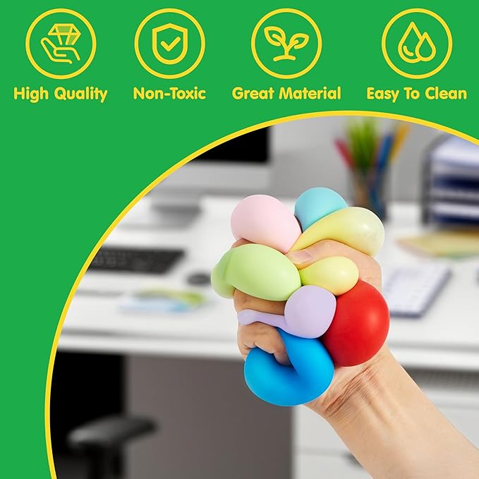 JOYIN 9 Pack Slow Rising Stress Balls, Squishy Sensory Fidget Toys, Hand Therapy Balls for Anxiety Relief, Classroom Prize Box Toys for Kids, Goodie Bag Stuffers, Party Favors