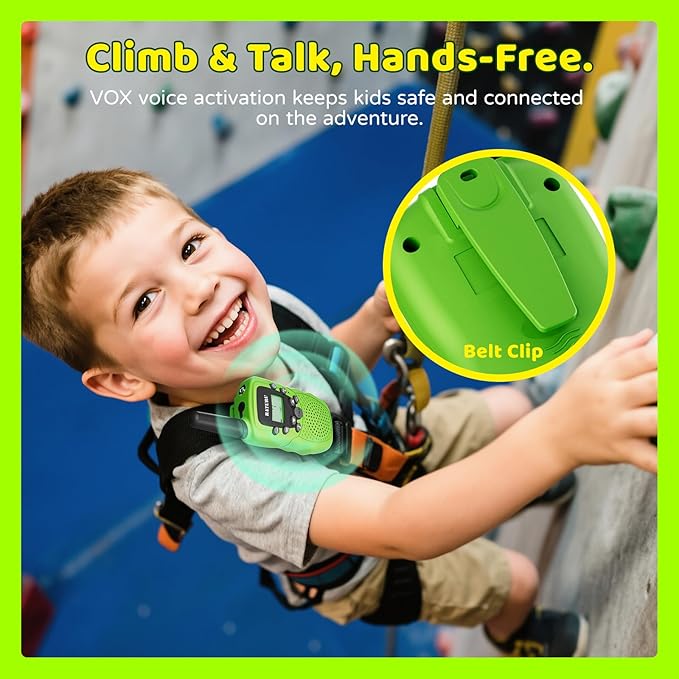 BATURU Rechargeable Walkie Talkies for Kids 3 Miles Long Range, 22 Channels Walkie Talkie with Clear Sound, Battery-Saving Kids Walkie Talkies 3 Pack, Stocking Stuffers for Girls Boys Age 5-10