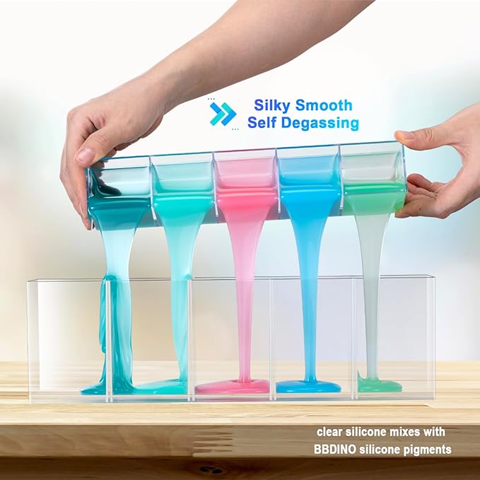 BBDINO Silicone Mold Making Kit, Mold Making Silicone 20A Translucent 4.4 lbs, Liquid Silicone for Mold Making 1:1 by Volume, Ideal for Casting Resin, Soap, Plaster, Wax Silicone Molds