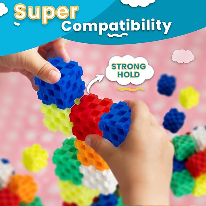 Building Blocks - 96 PCS STEM Educational Building Blocks for Toddlers & Kids Ages 3 to 9+ | Creative & Fun Building Toys for Boys and Girls - Ideal Christmas or Birthday Gift