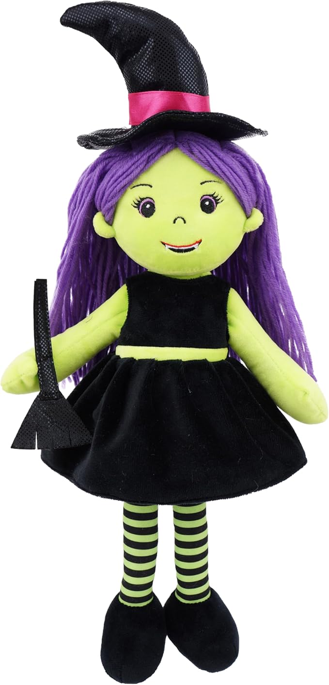 June Garden 14" Snuggle Cutie Sophie - Soft Cuddly Witch Doll - Adorable for Kids & Toddlers - M