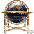 Unique Art Since 1996 13-Inch by 9-Inch Blue Lapis Ocean Table Top Gemstone World Globe with Gold Tripod, 220-GB-BLUE-GOLD