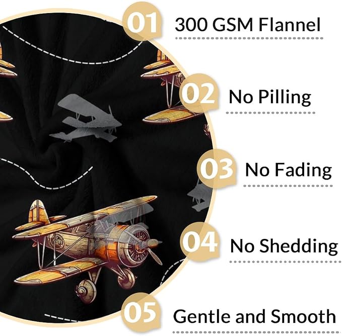 Blanket for Boy Men Kids Airplane Blanket Gift for Son Birthday, 40x50 Inches Lightweight Cute Decor Throw for Couch Sofa Bed