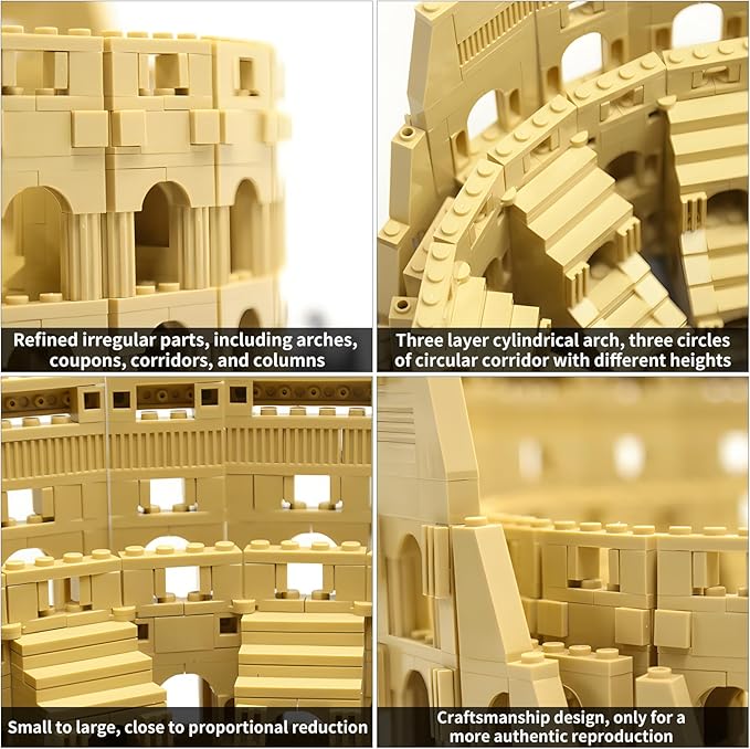 Roman Colosseum Architecture Model Building Block Sets The Office Landmarks Skyline Set Toys Collection for Adults Kids 1756 Pieces