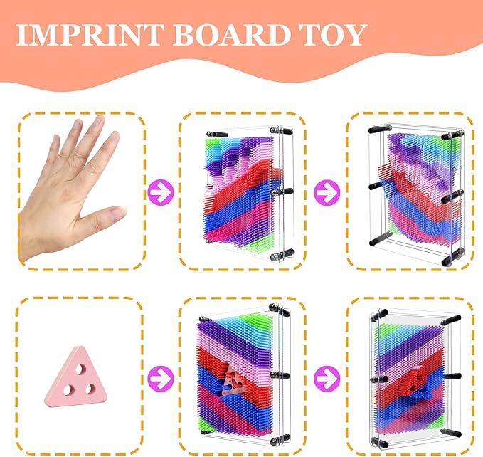 MICKYU Rainbow 3D Pin Art Impression Toy Fidget Sensory Toys for Kids with Autism
