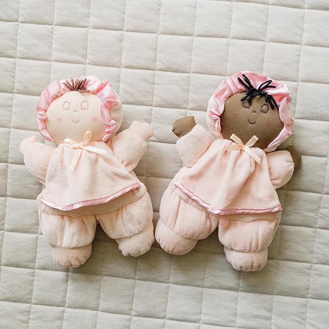 Soft Baby Doll, Black Hair, Brown Skin, Multiracial Soft Dolly, No Hard Parts, 11' Tall