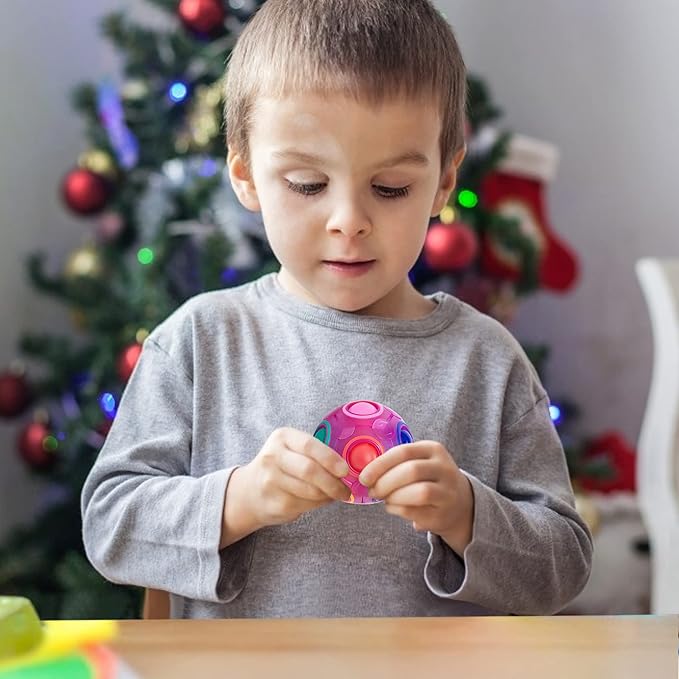 Vdealen Magic Rainbow Puzzle Ball, Fidget Ball Puzzle Brain Teaser Fidget Toy for Boys & Girls- Birthday Party Easter Valentines Christmas Stocking Stuffers for Kids Teen & Adults(Purple)