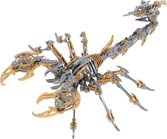 3D Metal Scorpion Puzzle - Laser-Cut DIY Challenge, Lifelike Collectible Decor for Adults & Teens, for Puzzle Enthusiasts & Nature Lovers(Gold)