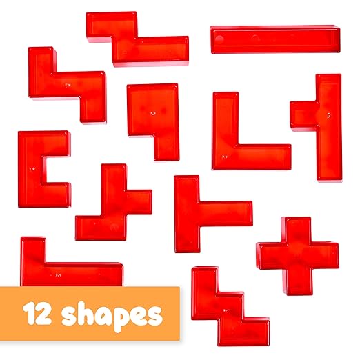 SPARK & WOW Light Table Blocks, 12 Shapes and Two Colors, Toddler Sensory Building Blocks, Translucent Light Table Manipulatives, Sensory Toys for Toddlers