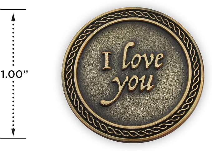 Romantic Love Expression Coins, I Love You To The Moon & Back, Anniversary Pocket Tokens for Date Night, Love Gift for Men & Women, From Him or Her