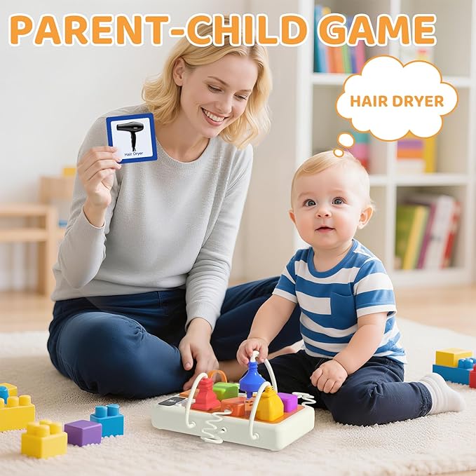 Plug Outlet Busy Board for 1 Year Old, Airplane Car Travel Toys for Baby, Montessori Power Strip Educational Toy with Light & Sounds, Best Gift for Toddlers 1-3