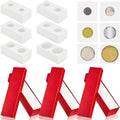 Teling 303 Pieces Coin Flips 3 Pcs 2 x 2 Inch Coin Storage Boxes 300 Pcs Cardboard Holders in 6 Sizes Collection Supplies for Collectors(Red)