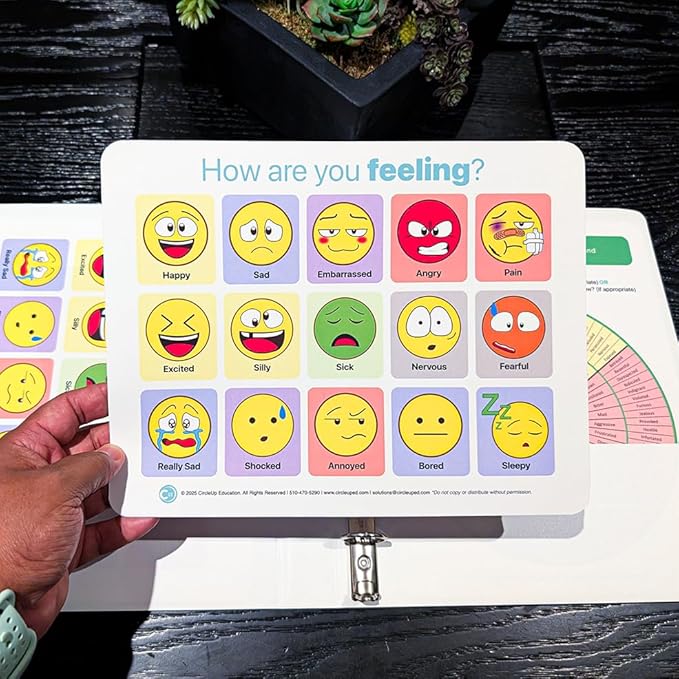 Circle Up Emoji Emotions Chart 3-Pack – 8.5x11 Laminated SEL Tool for Emotional Check-Ins & Conversations – Double-Sided Feelings Chart for Counselors, Educators, Therapists & Social Workers