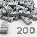 200 Piece Classic Building Bricks, 2x4 Building Blocks STEM Creative Build Toys, MOC Bulk Bricks DIY Play Set for Kids Age 6+(Light Grey, Samll Bricks, 1.25x0.62x0.47 in)