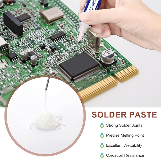 Solder Flux Paste And Solder Wick Braid, No Clean Soldering Flux(10cc) Soldering Remover Tool, 10ft Desoldering Wick Braid For Electronics Repair For Disassemble Electrical Components