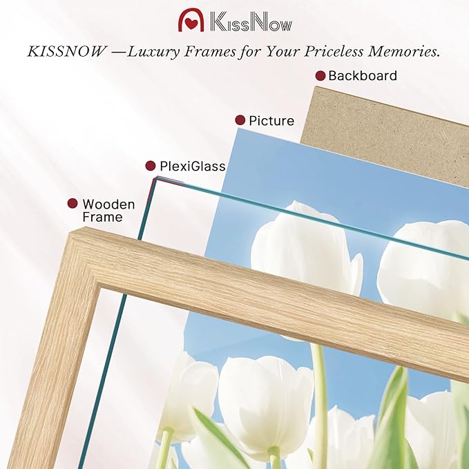 24x36 Poster Frame 2 Pack, Natural Oak Wood, Wall Gallery Picture Frame