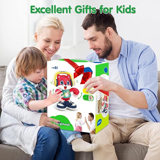 Baby Toys, Dancing Cat for Baby Boys & Girls with Music & Recording, Kids Interactive Early Learning Educational Toddler Toys for 2 3 Year Old Boys Girls with Sound Lights Effect Birthday Xmas Gift