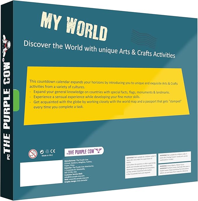 My World Advent Calendar 2025 - visit 24 countries, explore different cultures, create original Arts & Crafts from each country! Ages 9+ Includes a Printed Guide. Ages 9+