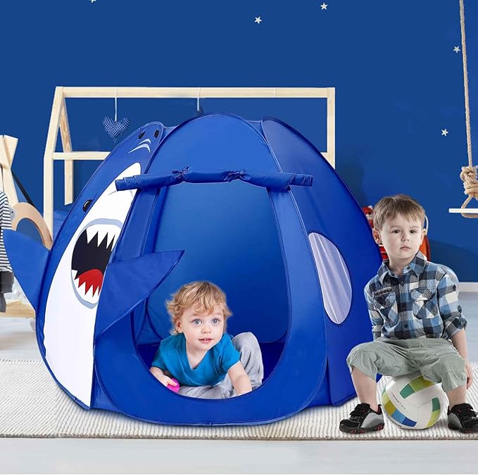 Kids Play Tent Pop up Tent Turtles Automatic Setup Play House Tent for Girls and Boys Outdoor and Indoor (Shark)
