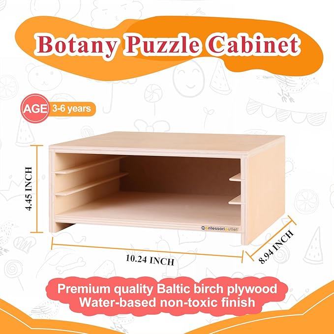MONTESSORI OUTLET Animal Puzzles Activity Set (Botany Puzzle Cabinet)