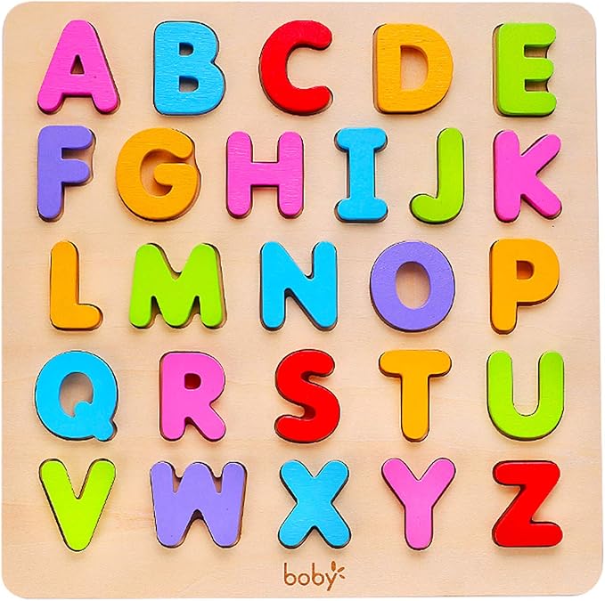 Wooden Alphabet Puzzle Toys, ABC Letter & Number Puzzles for Toddlers 3 Year Old, Preschool Learning Toys for Kids, Educational Gift for Boys Girls