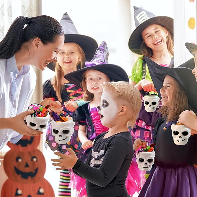 480PCS Prefilled Party Favor Bulk for Kids, 60PACK Prefilled Ghost Cauldrons With 6 Halloween Toys Inside, Goodie Bag Fillers, Prizes Gifts Miniatures for Kids, Trick or Treat