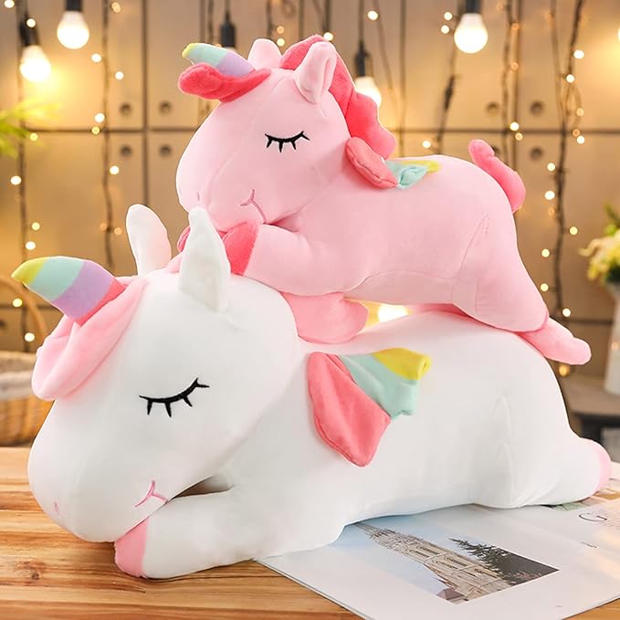 Unicorn Stuffed Animal, Soft Unicorn Plush Hugging Pillow Toy Gifts for Kids (Pink, 19.6 in)
