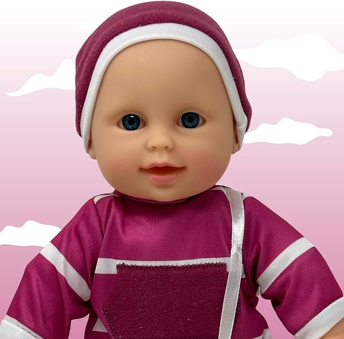 The New York Doll Collection 11 inch Soft Body Baby Doll in Gift Box - 11" Doll Toy for Kids, Boys, Girls and Toddlers - Baby Doll Pacifier Accessory Included (Purple)