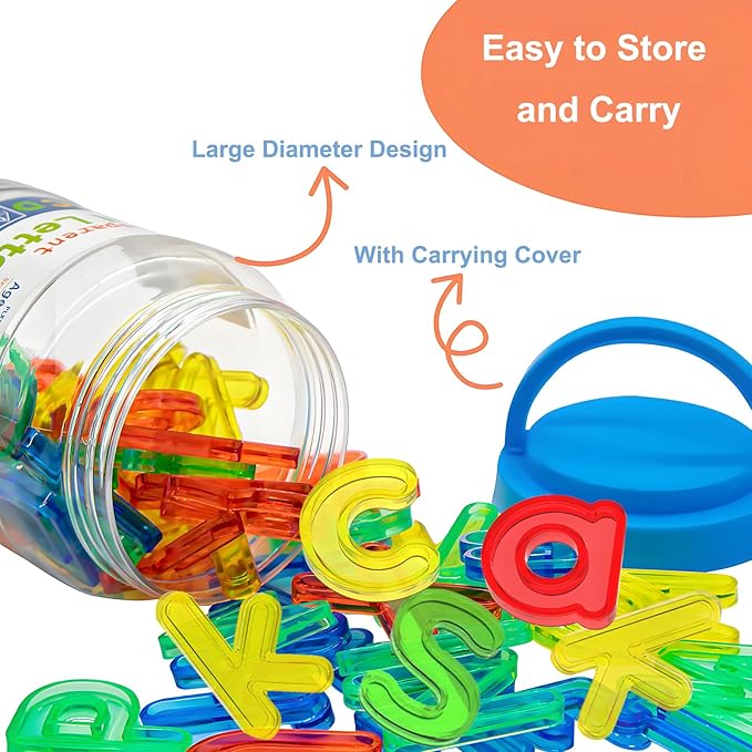 Translucent Lowercase Letters, 78 Pcs, Light Table Toys and Manipulatives for Kids