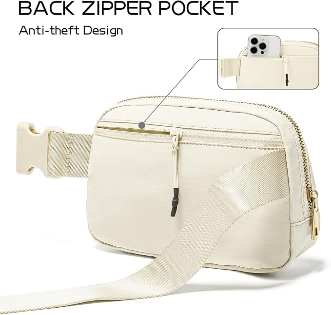 Gitus Gifts for 8 9 10 11 12 Year Old Girls Belt Bag Fanny Pack Crossbody Bags with Initial Letter Patch Cute Stuff Birthday Gifts for Teen Girls Women Personalized Trend Stuff (Ivory-T)