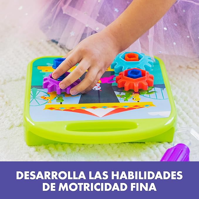 Educational Insights Design & Drill Gears Workshop - Construction Toys & Toddler Tools, Kids Tool Set with Real Electric Drill Toy, Take Apart STEM Set, Building Kits and Gifts for Ages 3+
