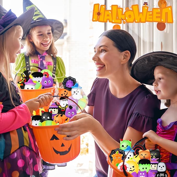 24 PCS Halloween Squishy Toys for Kids Halloween Party Favors Classies Character Squeeze Toys for Trick or Treat Gifts Bulk,Goodie Bags Stuffers for Kids Treat Bags Gifts Classroom Rewards