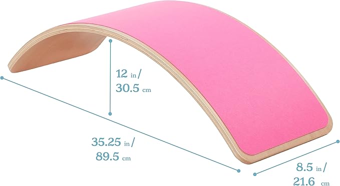 ECR4Kids Balance Board with Felt Base, Montessori Toy, Bright Pink