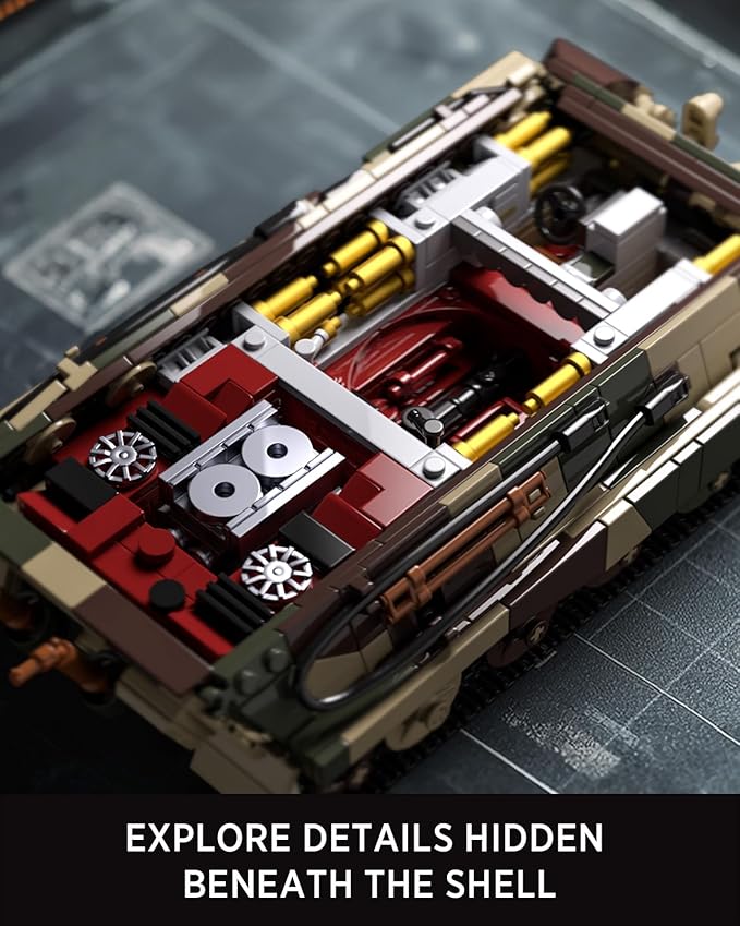 Nifeliz King Tiger Tank Building Set, WW2 Military Tank Model Toy for Adults, Collectible Army Display Piece and Gift for Enthusiasts (1,267 PCS, NF10315)