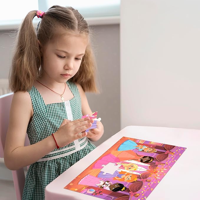 QUOKKA Puzzles for Toddlers 3-5 – Shimmer 4-Pack 30 Pieces Puzzles for Kids Ages 2-4 - Fairy Tale Jigsaw Set with Princess Unicorns for Kids 4-6 Years, Gift for 3 Year-Old Boy Girl, FSC Certified Toy