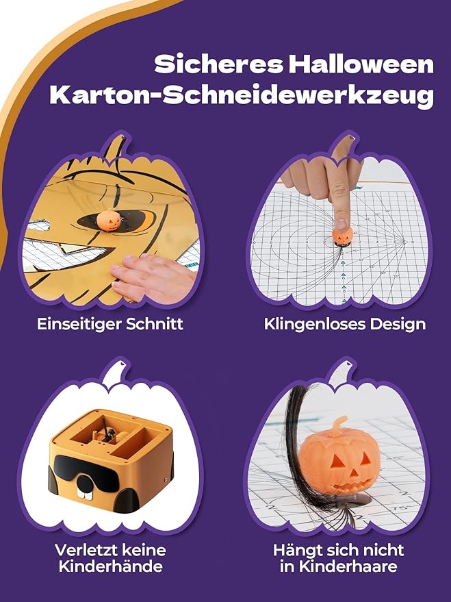 ACMER Cardboard Tools for Kids, Safe & Fun Cardboard Construction Tool Kit with Cute Pumpkin Design, Festive Gift Set for Family, Friends(Limited Halloween Edition)