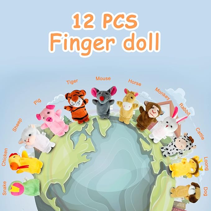 Sealive Finger Puppets for Toddlers 1-3, Baby & Toddler Finger Puppets, Soft Plush Animal Toys for Storytelling, Educational Toy Set for Boys & Girls, Great for Home, School, Parties & Travel