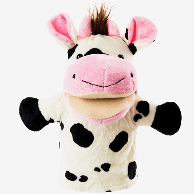 Animal Hand Puppets Set for Kids & Adults - 12.5" Premium Quality Soft Plush Toys with Movable Mouths - Perfect for Storytelling, Teaching, Preschool, Role-Play - Durable, Vibrant, Educational Puppets
