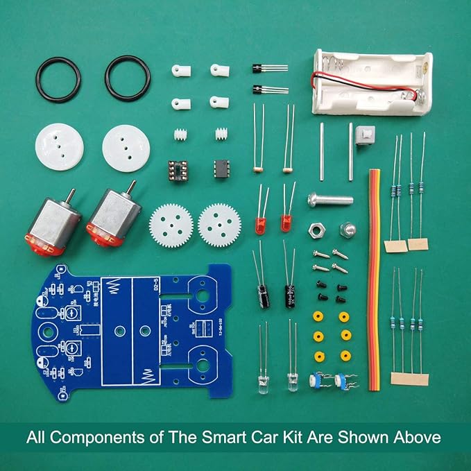 2 Pack D2-5 Smart Car Kit Soldering Project Line Following Robot for Fun Educational Electronic Learning Practicing with English Manual by VOGURTIME