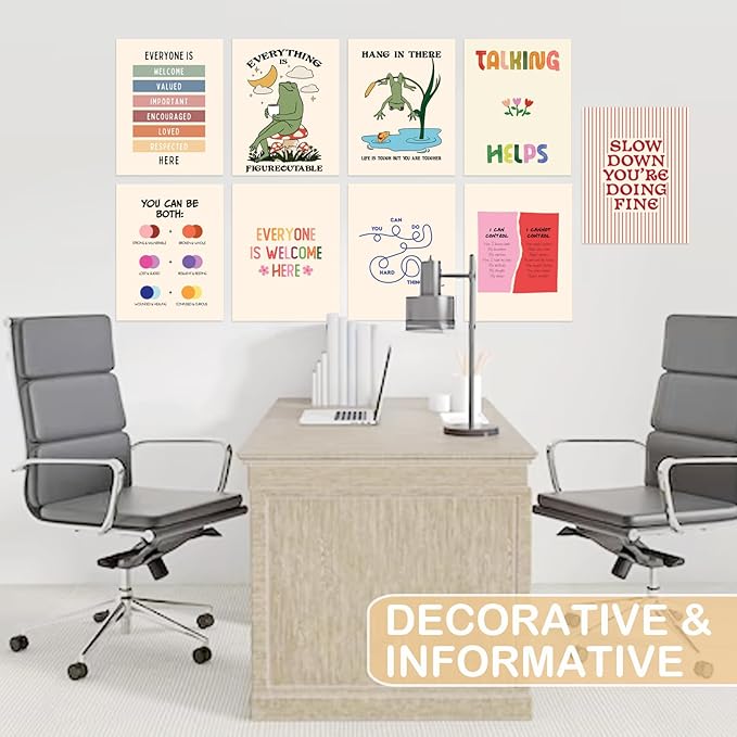 Mental Health Posters Therapy Posters for Office 11"x14" Mental Health Wall Art Inspirational Positive Quotes Poster for Home Classroom School Counselor Counseling Office Decor(frog9)